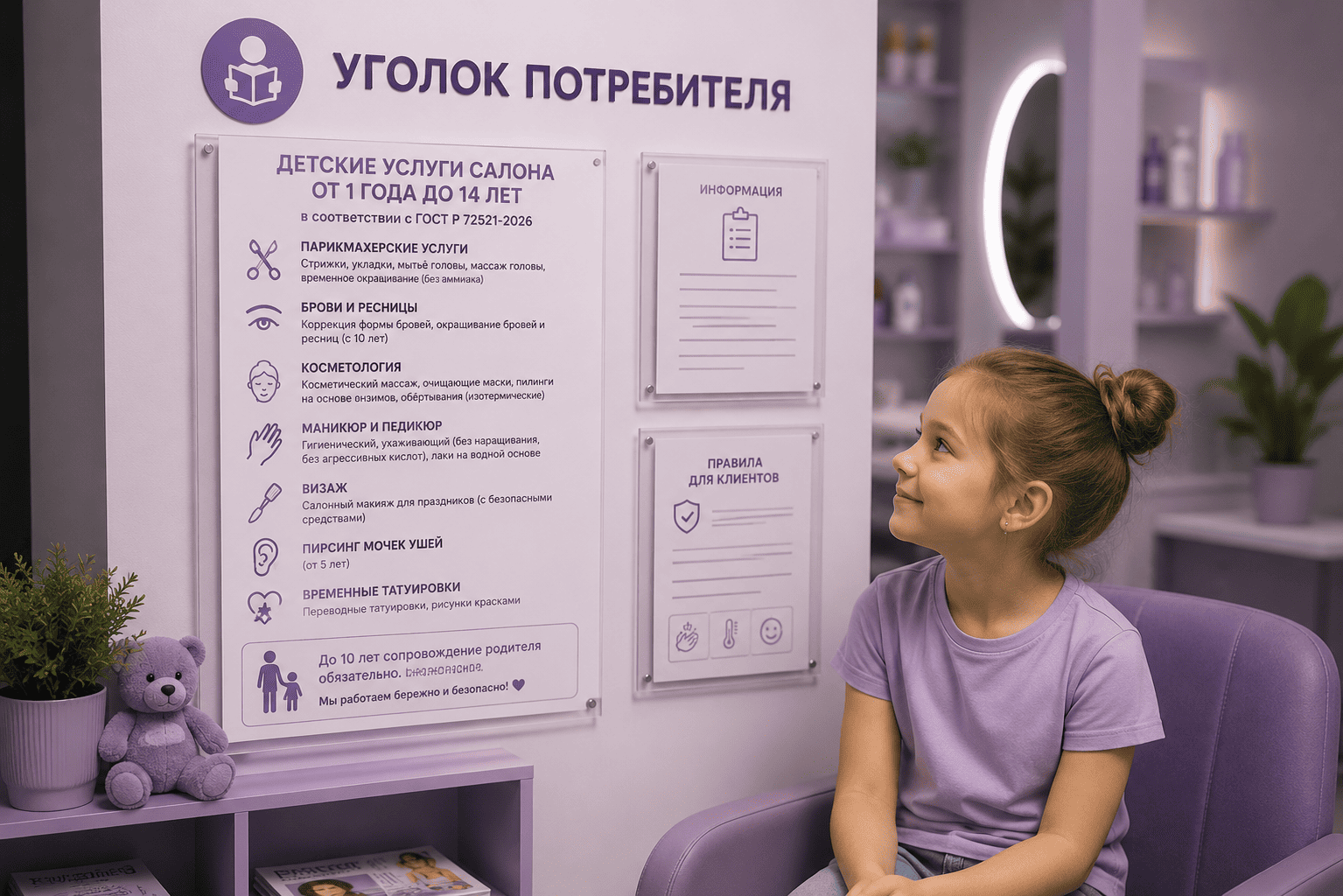 Превью документа «Перечень детских услуг для салонов красоты и парикмахерских по ГОСТ Р 72521-2026»